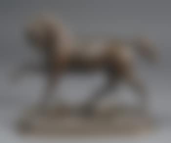 Bronze figure of a Tethered Arab Stallion and a Terrier, Angelo (preview)