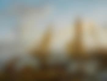 A Mediterranean harbor with elegant figures on the quay and fishermen with their nets (preview)