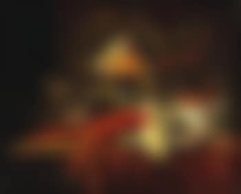 A still life with fruit, strawberries in a oriental bowl and a lobster together on a partially-draped table (preview)