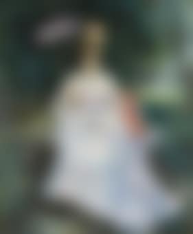 Femme à l'ombrelle assise dans le jardin (Lise Tréhot) (preview)