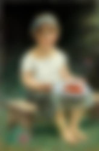 Petite fille mangeant des fraises (preview)