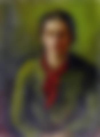 Frau mit rotem Schal. Bildnis in Grun (preview)