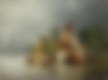 Flusslandschaft mit Lastenkahnen (preview)