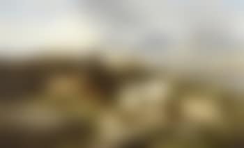 A goat herd on Moel Shiabod, North Wales, young boy and his dog seated upon a hillside, goats and sheep  nearby, a lake and mountains beyond (preview)