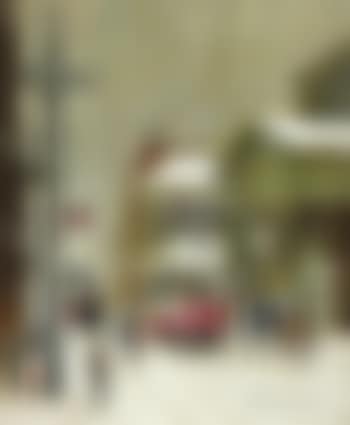Moseley Street, Manchester, with trams, figures and horse and cart outside Manchester Art Gallery nearby (preview)