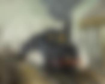 Steam train coming into a station, with another nearby (preview)