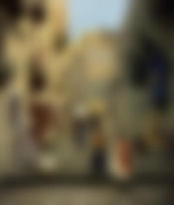 Street life in Naples. A young girl has bought a bottle of Chianti (preview)