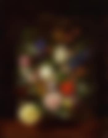 A bunch of roses, primula and hyacinth in a vase (preview)