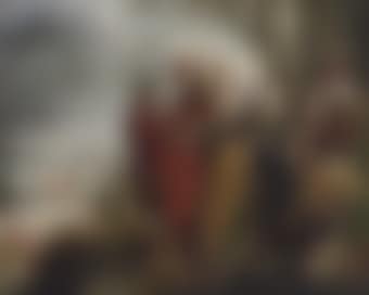 Solomon and the Queen of Sheba, in a winter landscape (preview)
