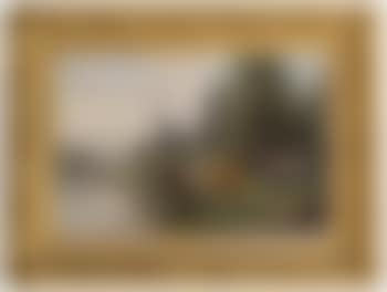 Norwegian forest landscape with cows (preview)