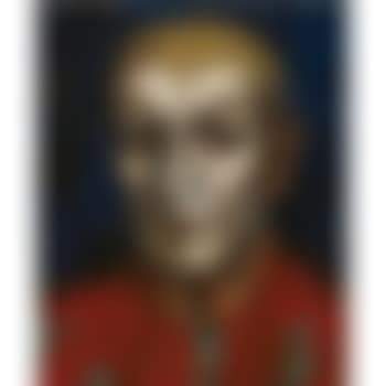 Clown In Red And Green Against Blue (preview)