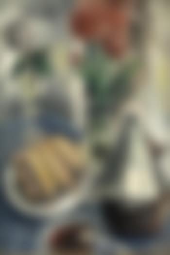 Stilleben mit Kaffeekanne, Blumen und Geback (preview)