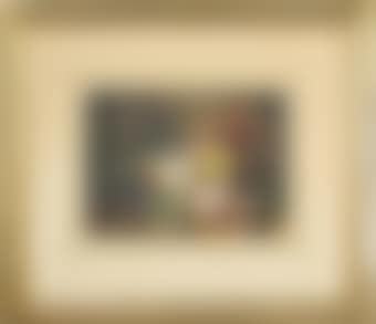 Still life of roses, lilacs and other flowers on a marble ledge (preview)