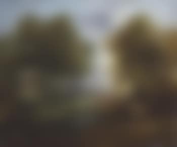 A wooded landscape with a herdsman, cows and sheep near a pool (preview)