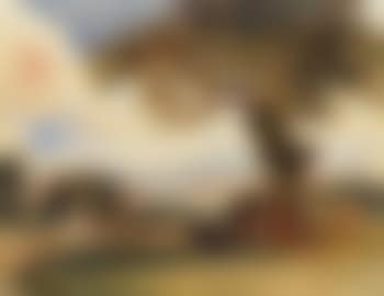 Cattle in the shade of a tree, an extensive landscape beyond (preview)