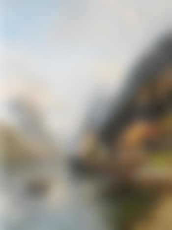 Fjordlandschaft mit Bootsanlegestelle und Figurenstaffage (preview)