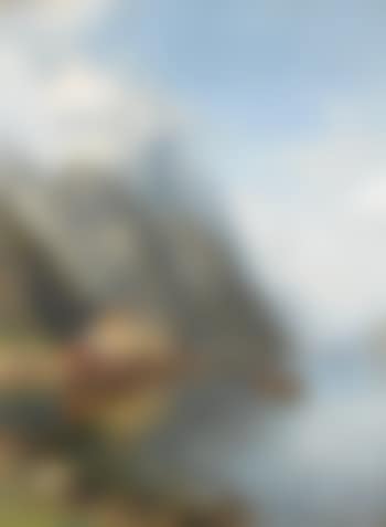 Fjordlandschaft mit Holzhäuschen (preview)