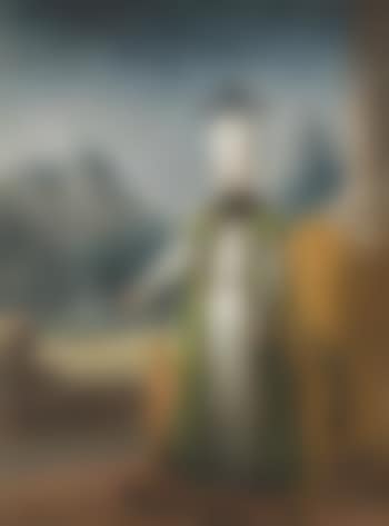 Portrait of Sultan Abd-ul Hamid I standing in front of a golden throne, a domed palace in the distance (preview)