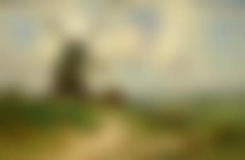 Windmill with cattle on a hillside (preview)