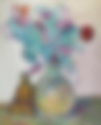 Nature morte au bouquet de fleurs et au Boudha en bronze (preview)
