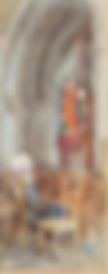 Woman in a church interior (preview)