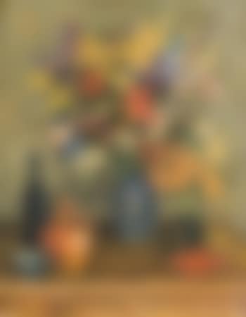 Bouquet de fleurs au vase bleu (preview)