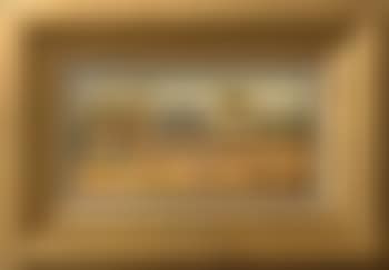 View of a cabin beside a cotton field with family, chickens and a pig at the trough (preview)