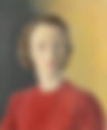 Portrait of a young lady, head and shoulders, wearing a red dress (preview)