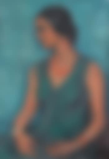 Figur auf blauem Grund. (preview)
