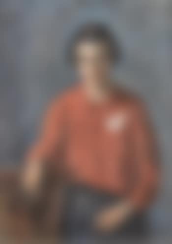 Halbfigur en face eines Mädchens mit roter Bluse. (preview)