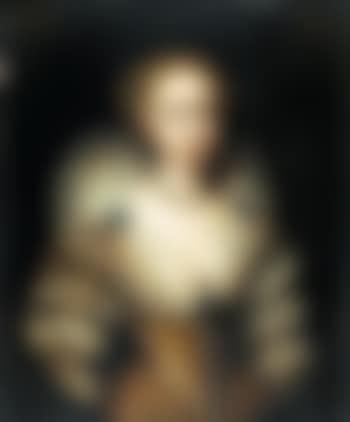 Portrait of a lady, said to be Lady Margaret Mennes, half-length, in a gold dress with a white lace collar, within a painted oval (preview)