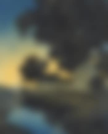 Farm house by a stream at dawn (preview)