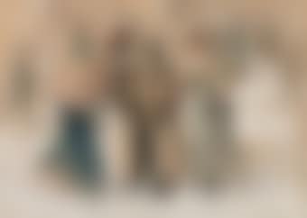 Elegant company in a snow-covered street (preview)