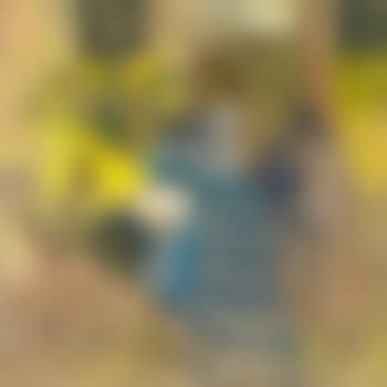 Interieur jaune et bleu, chat et enfant (preview)