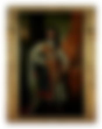 Full-length portrait of King William III in state robes and garter with crown and orb to his left side (preview)