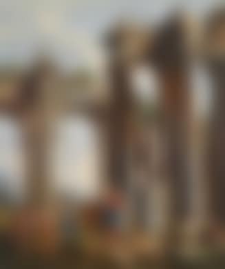 Christus predigt den jüngen unter antiken ruinen (preview)