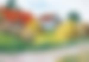 Witte hoeve met blauwe luiken (preview)