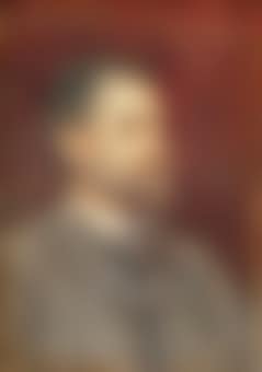 Portrait of Edward Onslow Ford, RA (1852-1901), small profile bust-length, in a grey suit (preview)