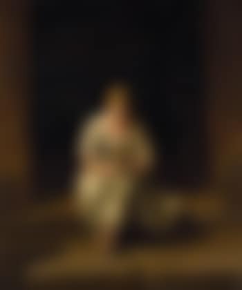 Auf der Turschwelle betendes Madchen mit Madonnenbild (preview)