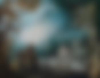 Fantastic landscape with huts and a horse and cart (preview)