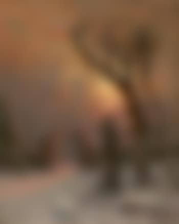 Verschneiter Friedhof im Abendrot (preview)