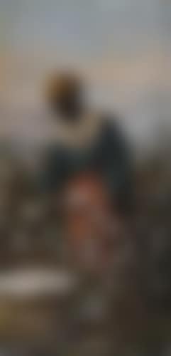 Female cotton picker with a pipe (preview)