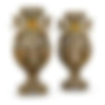 A Pair Of Polychrome Decorated Vases 20th Century (preview)