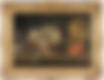 Nature morte aux huitres, saumon et bassine de cuivre (preview)