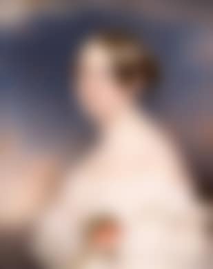 Portrait of a Young Lady in a White Dress with a Rose on her Belt, against a background of Clouds (preview)