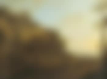 A landscape with a figure riding a donkey in the foreground (preview)