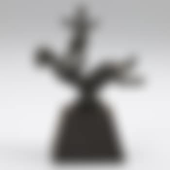 Mother balancing baby on hand (preview)