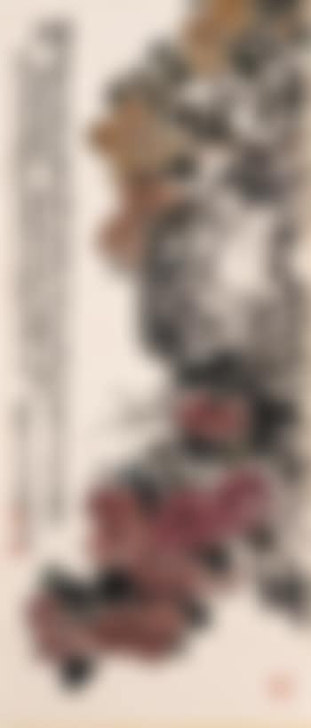 Chrysanthemums and rock (preview)