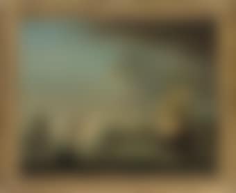 Men-o'war and other craft becalmed in an anchorage, traditionally identifed as the Carrick Roads, with St. Mawes Castle on the bluff beyond by Peter Monamy (preview)