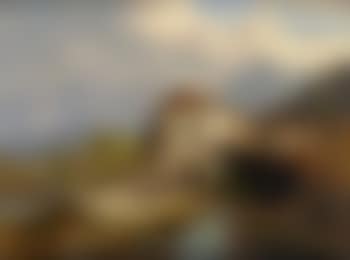 Malerische Mühle mit Figurenstaffage und Pferd vor Berghintergrund an einem sonnigen Sommertag - Landschaft in Salzkammergut? (preview)